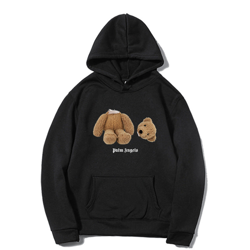 NTG Fad S / Black Bear Teddy Bear Print Hoodie Sweatshirt