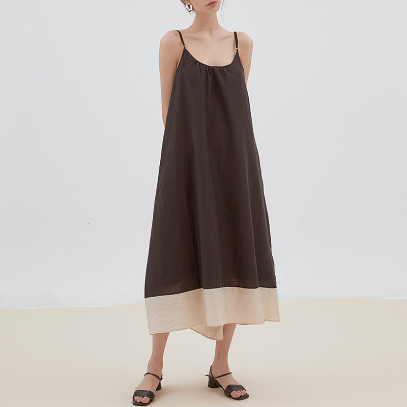 NTG Fad S / Black Cotton Linen Elegant Women Dress