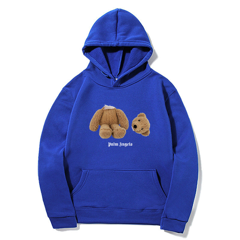 NTG Fad S / Blue Bear Teddy Bear Print Hoodie Sweatshirt