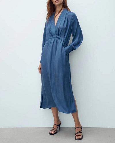 NTG Fad S / Blue MAXI PARTY DRESS WITH BELT