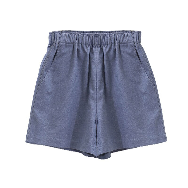 NTG Fad S / Blue Vintage Cotton Linen Women Shorts