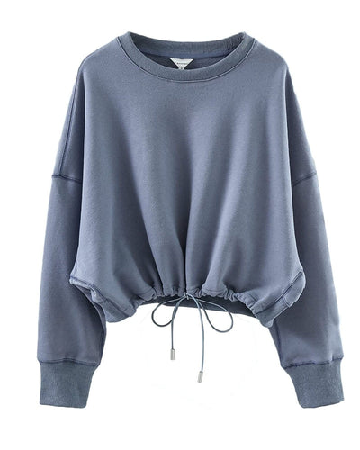 NTG Fad S / Blue WOMEN’S PULLOVER CROPPED CREWNECK HOODIE