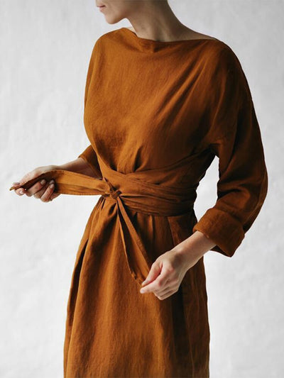 NTG Fad S / Brown Elegant Vintage Chic Dress