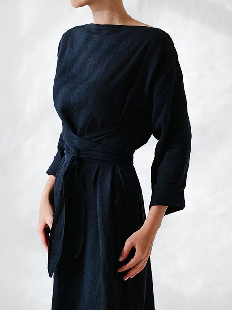 NTG Fad S / Dark Blue Elegant Vintage Chic Dress