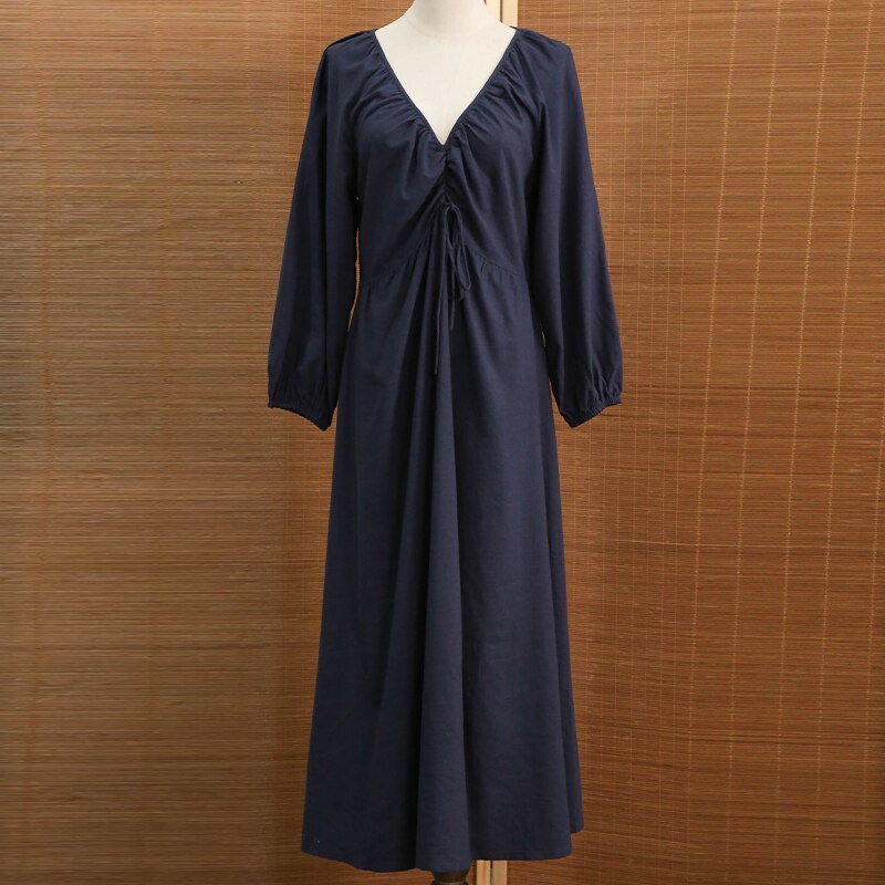 NTG Fad S / Dark Blue RUCHED SEXY MAXI PARTY DRESS
