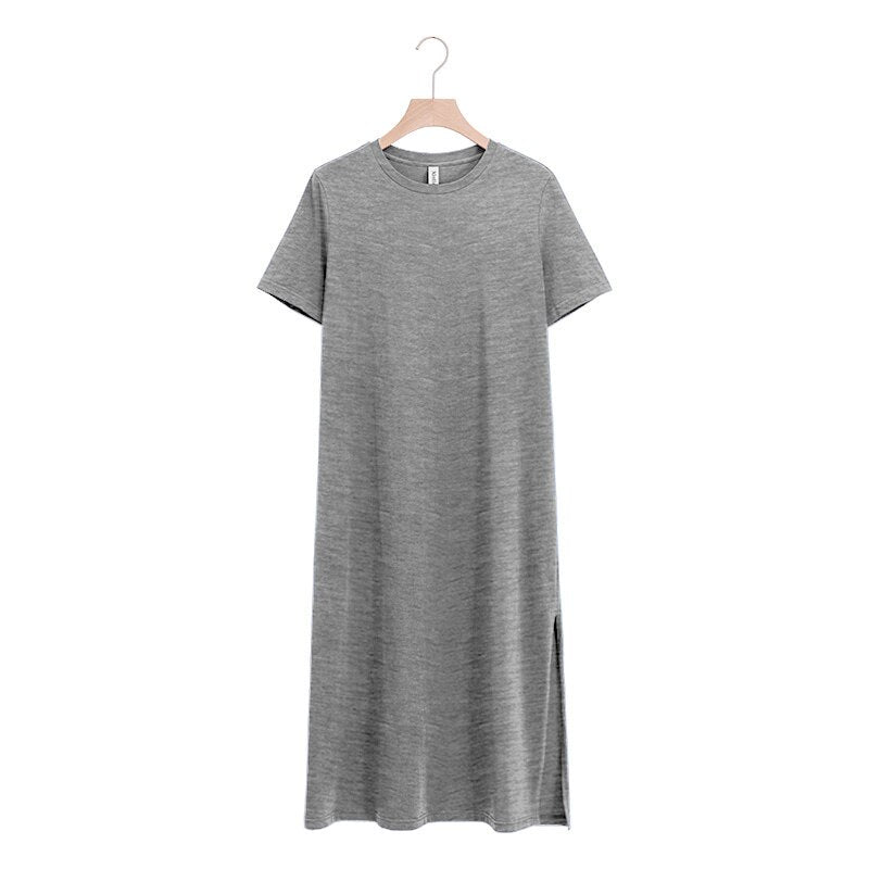 NTG Fad S / Gray Elegant Cotton Casual Dress