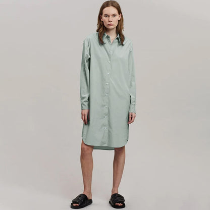 NTG Fad S / Green 100% COTTON SHIRT DRESS