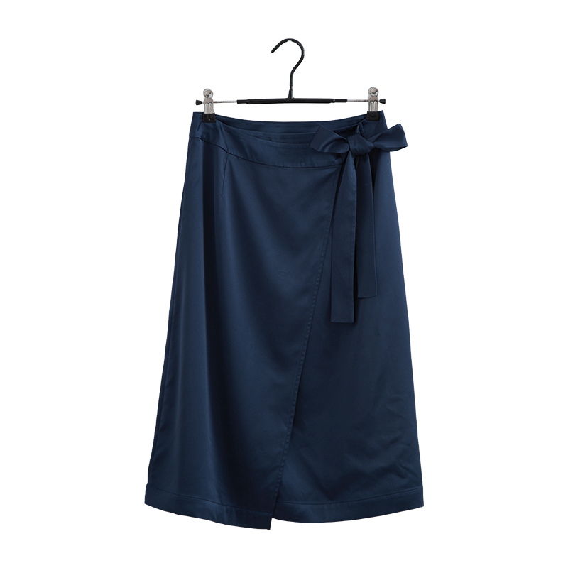 NTG Fad S / Navy Blue Shiny Split Party Office Lady Skirts