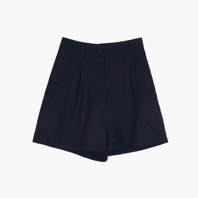NTG Fad S / Navy Linen High Waist Ladies Linen Versatile Wide Leg Pants