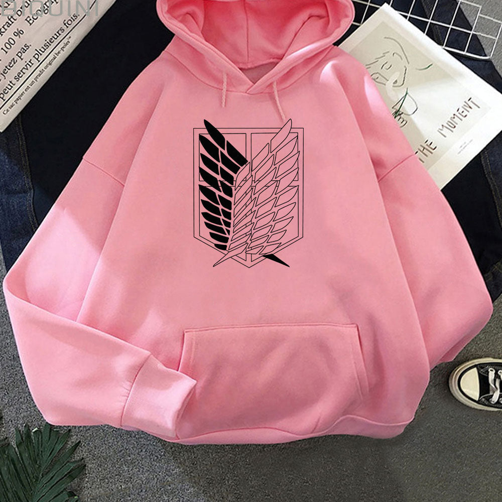 NTG Fad S / Pink ATTACK ON TITAN LOOSE CASUAL HOODIES