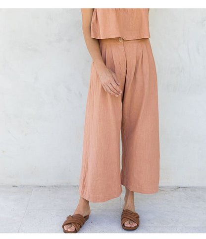 NTG Fad S / Pink Cotton Woman Pants Casual Loose