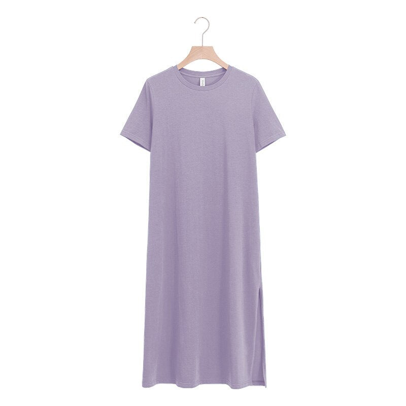 NTG Fad S / Purple Elegant Cotton Casual Dress
