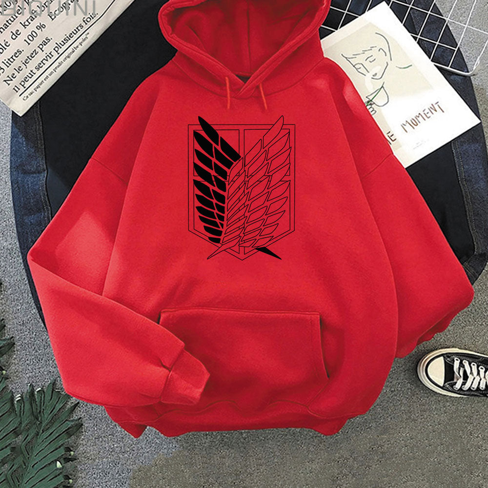 NTG Fad S / Red ATTACK ON TITAN LOOSE CASUAL HOODIES