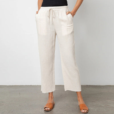 NTG Fad S / White 100% Cotton Casual Pants