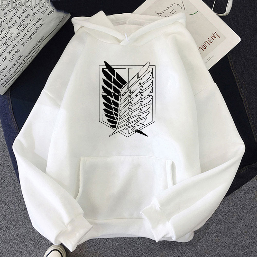 NTG Fad S / White ATTACK ON TITAN LOOSE CASUAL HOODIES