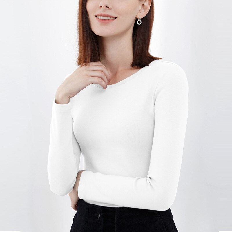 NTG Fad S / White Cotton Long Sleeve Top