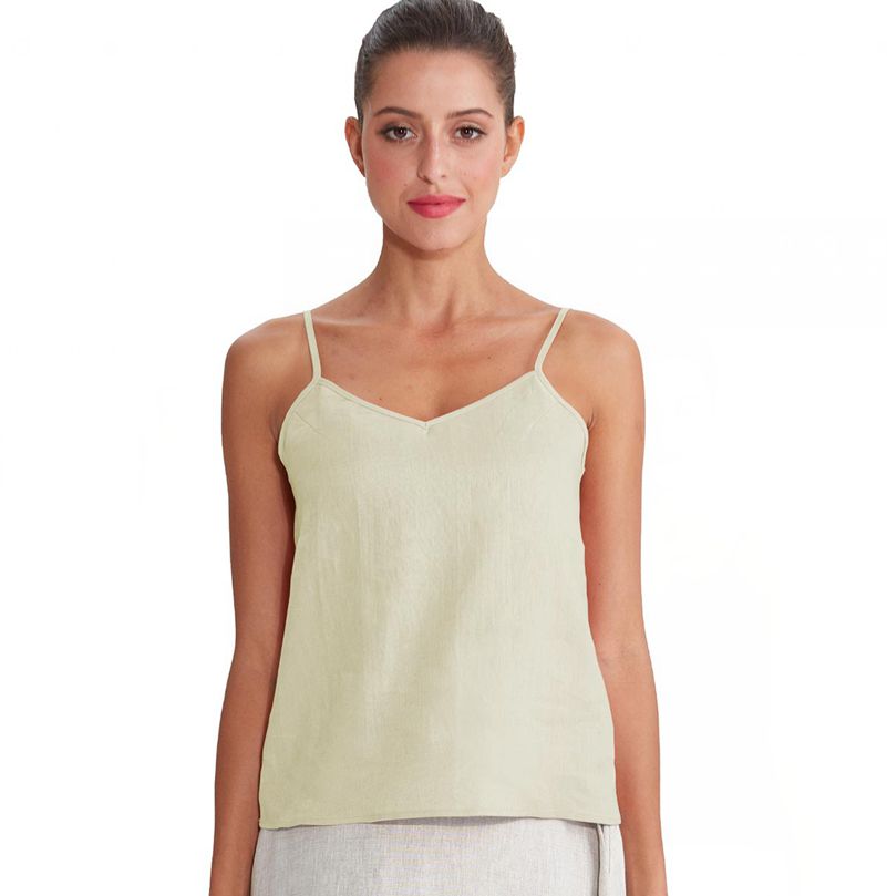 NTG Fad S / White Linen Woven Tank Top