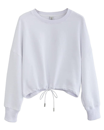 NTG Fad S / White WOMEN’S PULLOVER CROPPED CREWNECK HOODIE