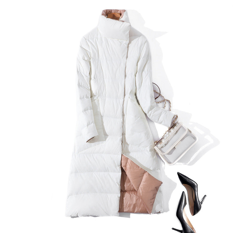NTG Fad S / White Women Winter White Duck Down Inner Women Light Long Jacket Coat