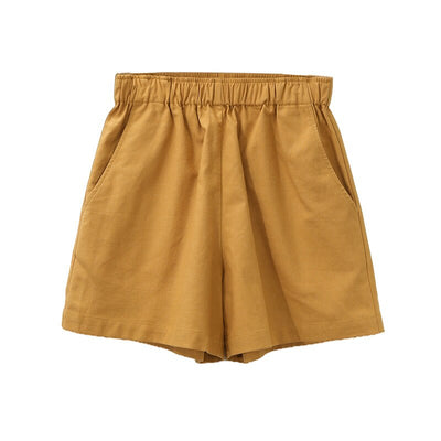 NTG Fad S / Yellow Vintage Cotton Linen Women Shorts
