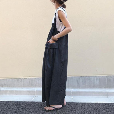 NTG Fad Summer Mid-Length Large Pocket Over-The-Knee Suspender Dress