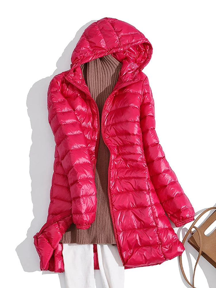 NTG Fad Woman Duck Down Jackets Autumn Winter Ultralight Hooded Women Down Coat