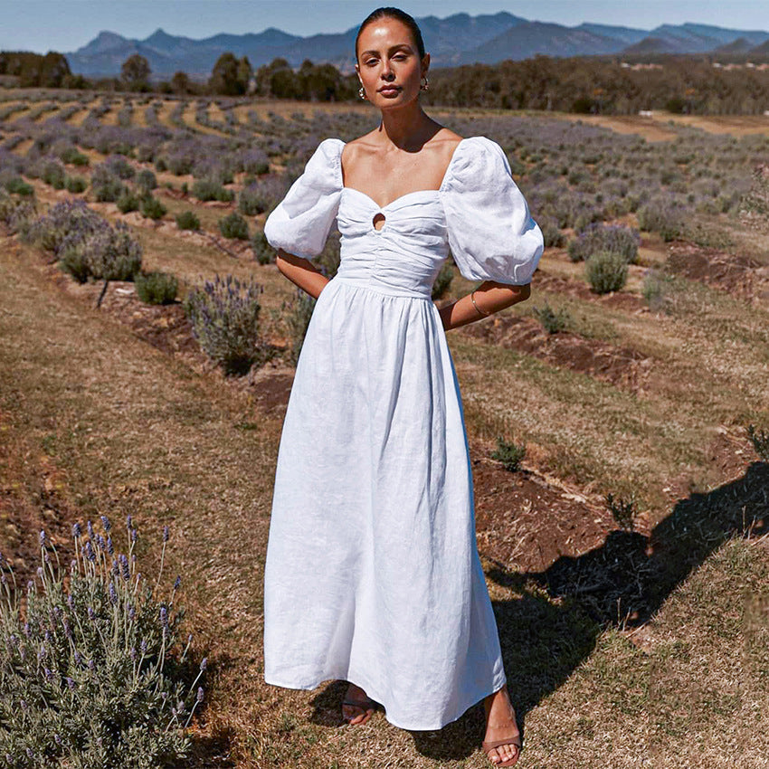 NTG Fad Women's Cotton Linen High Waist Casual A-Line Skirt