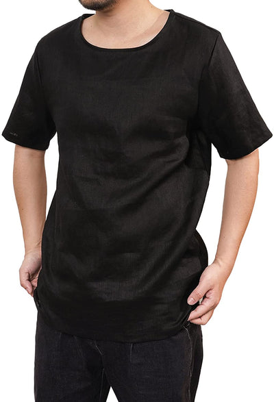 NTG Fad XL / Black Men’s 100% Linen Summer Pullover Shirt