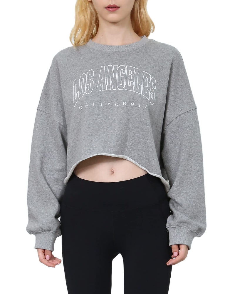 NTG Fad XXL / La-heather Grey WOMEN’S CROPPED HOODIE PULLOVER