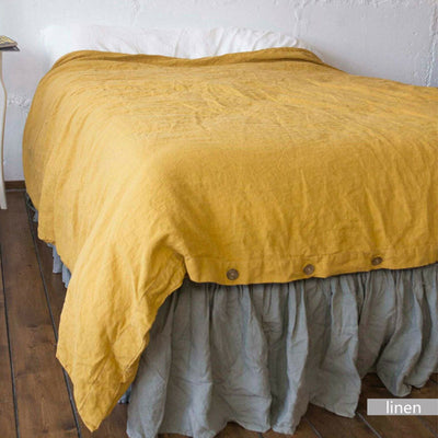 NTG Fad Yellow / Flat Bed Sheet / Sheet 150x210cm 3pcs Natural LINEN Bedding Set 3pcs France Flax Bed Sheet Separately Breatherable Soft Farmhouse Bedding Solid Bedclothes TJ3795