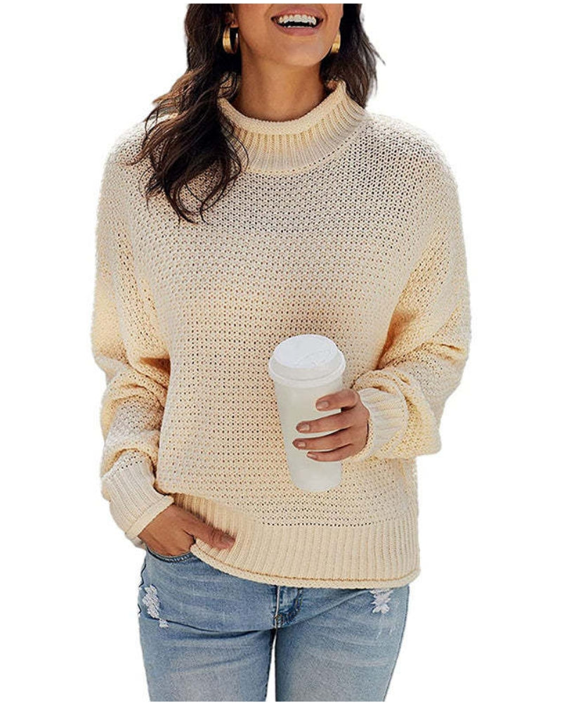 NTG Textile Fashion Daily Elegant Women Solid Knitted Jumpers Tops