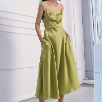 NTG Textile L / Green Midi Pocket Dress