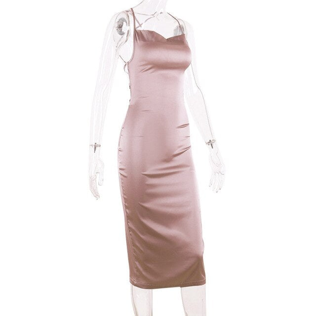 NTG Textile L / Pink Sexy Sleeveless Dress