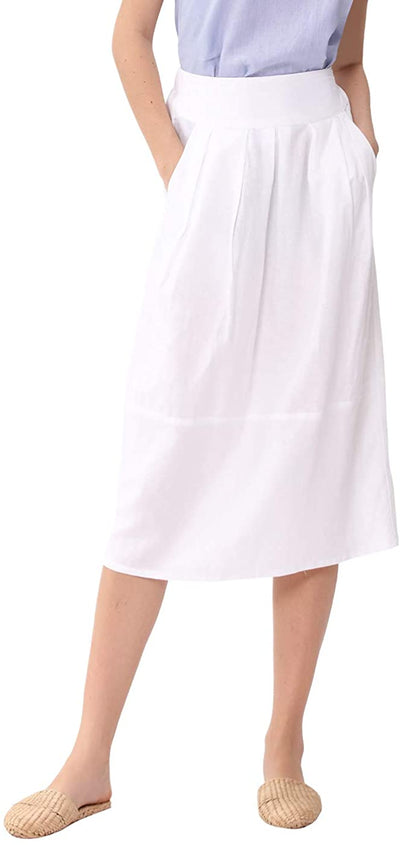 NTG Textile L / White Linen Elastic Skirt