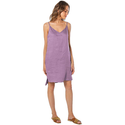 NTG Textile M / Purple Linen Sleeveless Dress