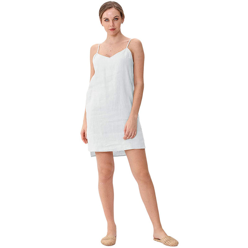 NTG Textile M / White Linen Sleeveless Dress