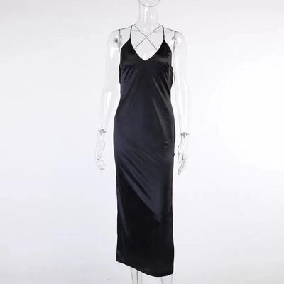 NTG Textile S / Black Elegant Strap Dress