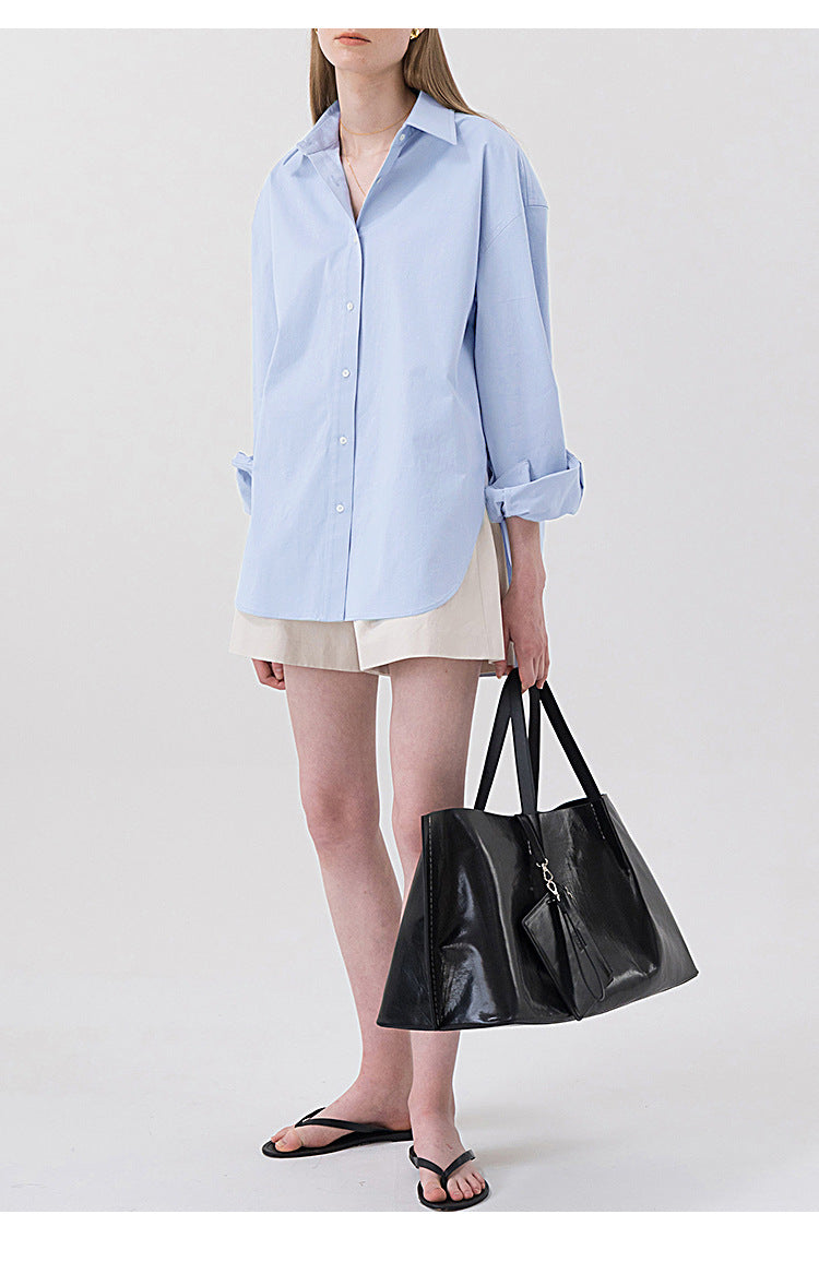 NTG Textile S / Blue Casual Simple Shirt