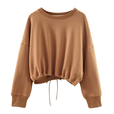 NTG Textile S / Brown NTG™ Cropped Casual Pullover-Blue