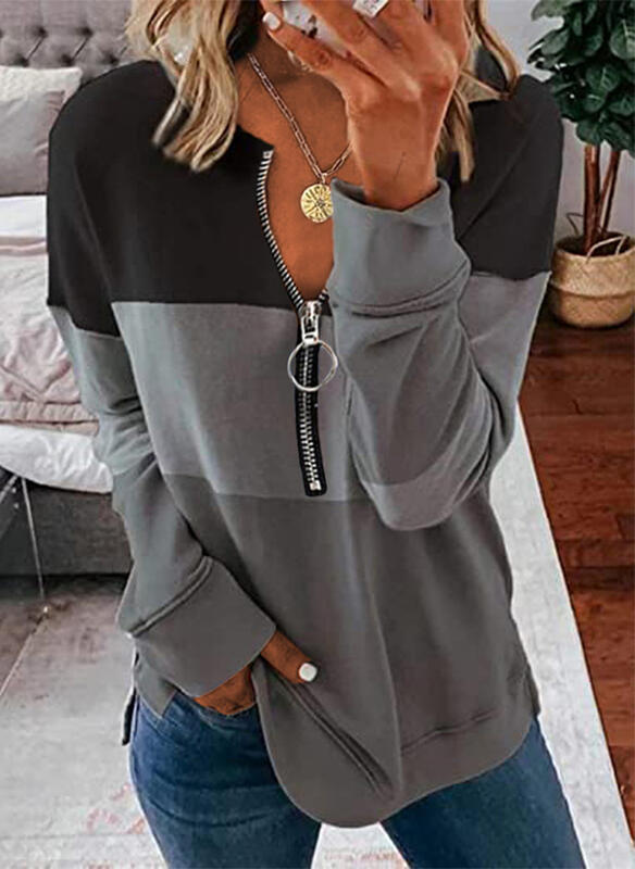 NTG Textile S / Gray Matching V-Neck Sweatshirt