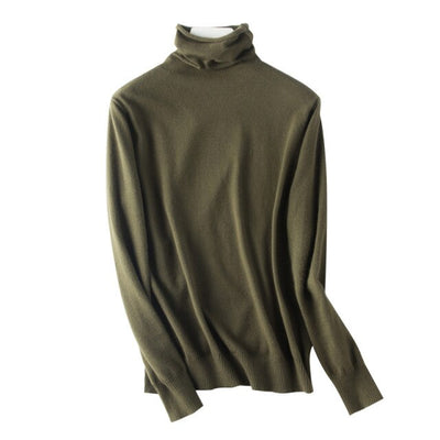 NTG Textile S / Green Turtleneck Slim Pullover