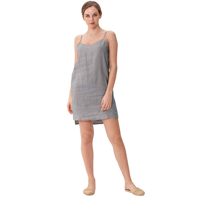 NTG Textile S / Grey Linen Sleeveless Dress