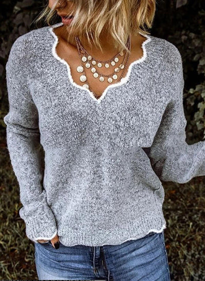 NTG Textile S / Grey Solid Chunky Sweater