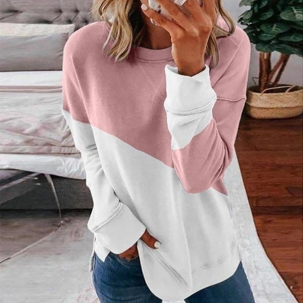 NTG Textile S / Pink Casual Round Neck Top