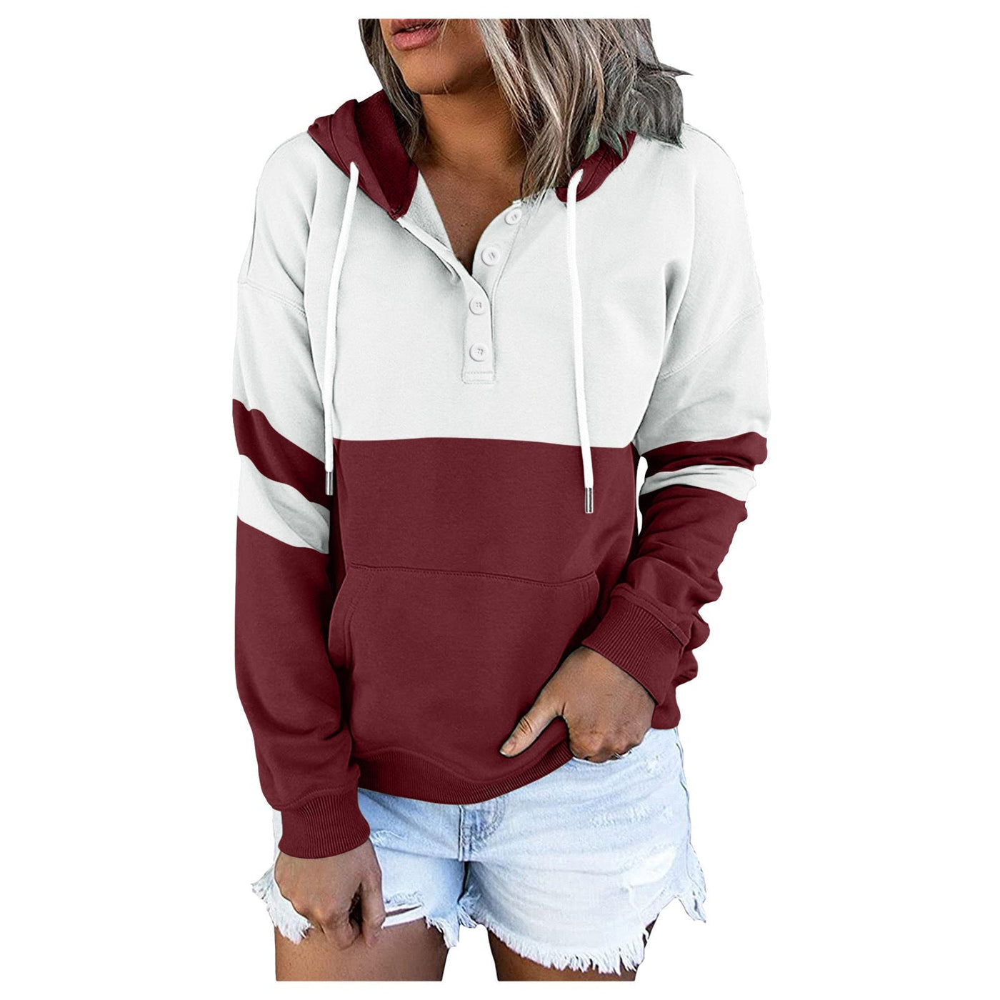 NTG Textile S / Wine Red Stitching Hooded Pockets