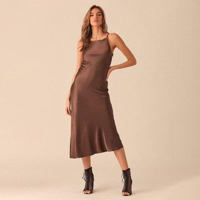 NTG Textile XXL / Brown Fashion Sleeveless Dress