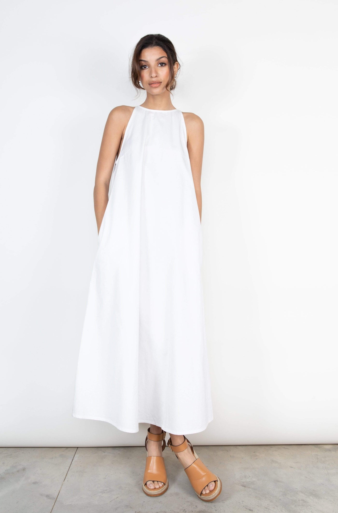 Pretty Lavish DRESS S / White Pascale Racer Day Dress