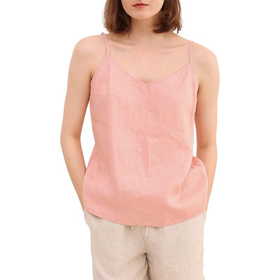 𝒩𝒯𝒢 ღ𝓃𝓁𝒾𝓃𝑒 S / Pink Linen Adjustable Strap Tops