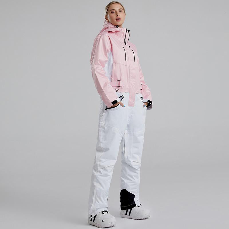 shopify XS / Pink/White Practical Stylish Winter Snowboard Ski Snowsuits