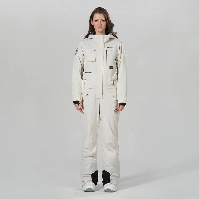 shopify XS / Women White Winter Snowsports Stylish Snowboard Suits
